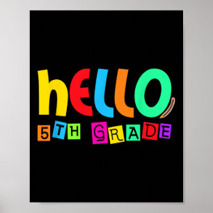 Hallo Fünfte 5. Klasse Zurück zur Schule für Schül Poster
