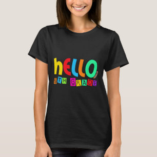 Hallo Fünfte 5. Klasse Zurück zur Schule Für Schül T-Shirt