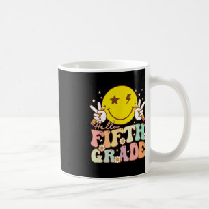 Hallo Fünfte Grade Hippie Smile Face 5. Klasse zur Kaffeetasse