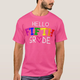 Hallo Fünfte Klasse 5. Klasse zurück zum Schullehr T-Shirt