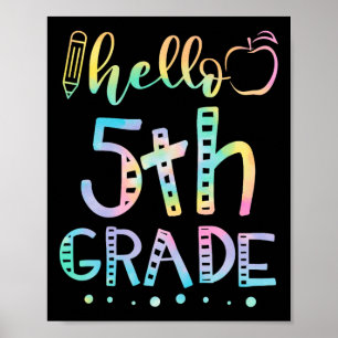 Hallo Fünfte Klasse 5. Klasse Zurück zur Schule Le Poster