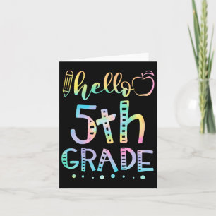 Hallo Fünfte Klasse 5th Grade Byck to School Teach Karte