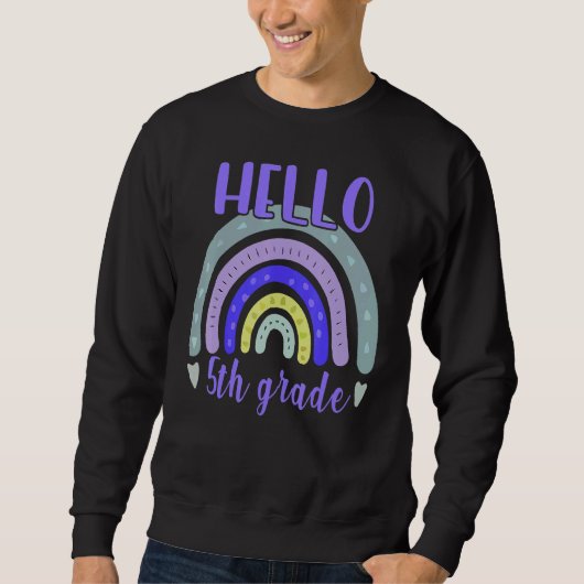 Hallo Fünfte Klasse Lehrer zurück zur Schule Boho Sweatshirt (Vorderseite)