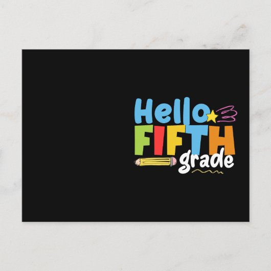 Hallo Fünfte Klasse Team 5. Klasse Vibes Erster Ta Postkarte (Vorderseite)