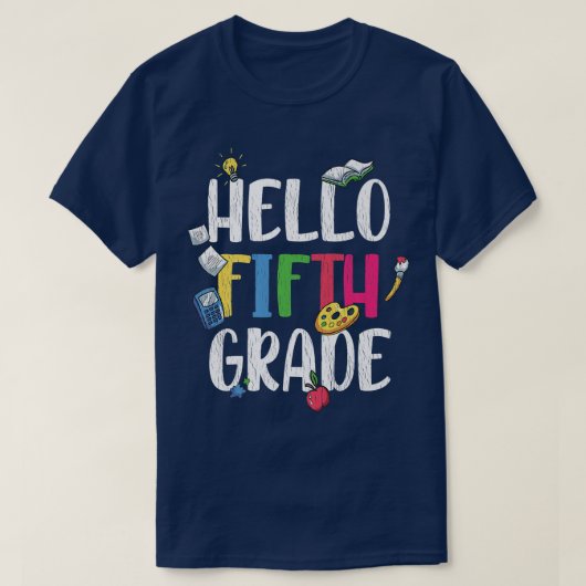 Hallo Fünfte Klasse zurück zum Lehrer für SchulMat T-Shirt (Design vorne)