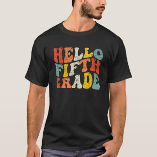 Hallo Fünfte Klasse zurück zum Lehrer Jungen Kinde T-Shirt