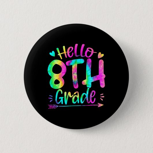 Hallo Fünfte Klasse zurück zum Schullehrer Kinder Button (Vorderseite)