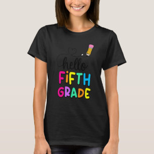 Hallo Fünfte Lehrer der Klasse Kinder zurück in di T-Shirt