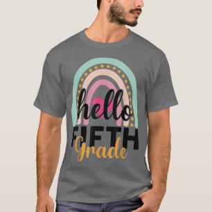 Hallo Fünfte Niedliche Regenbogenmädchen der 5. Kl T-Shirt