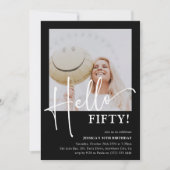 Hallo FÜNFZIG! Minimal 50. Geburtstagsparty Einladung (Vorderseite)
