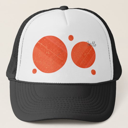 Hallo Funky Red Jade Jasper Circles Hat Truckerkappe (Vorderseite)
