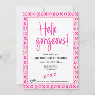 Hallo Galentine's Day XOXO rosa Custom Einladung