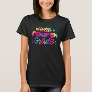 Hallo Gefärbte Krawatte 4. Klasse Vierter Klasse L T-Shirt