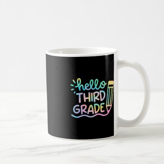 Hallo Gefärbte Krawatte Lehrer der dritten Klasse  Kaffeetasse (Rechts)