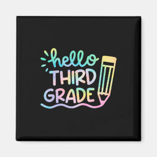 Hallo Gefärbte Krawatte Lehrer der dritten Klasse Magnet