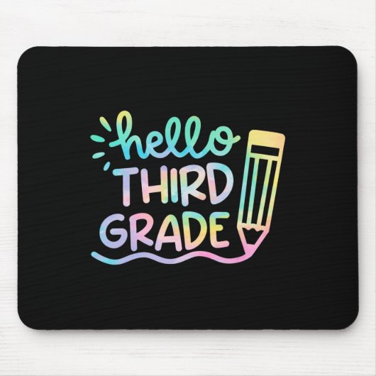 Hallo Gefärbte Krawatte Lehrer der dritten Klasse Mousepad (Vorne)