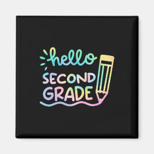 Hallo Gefärbte Krawatte Lehrer der zweiten Klasse Magnet