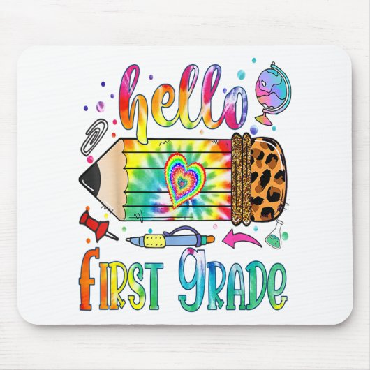 Hallo Gefärbte Krawatte Leopard Leopard Stift Zurü Mousepad (Vorne)