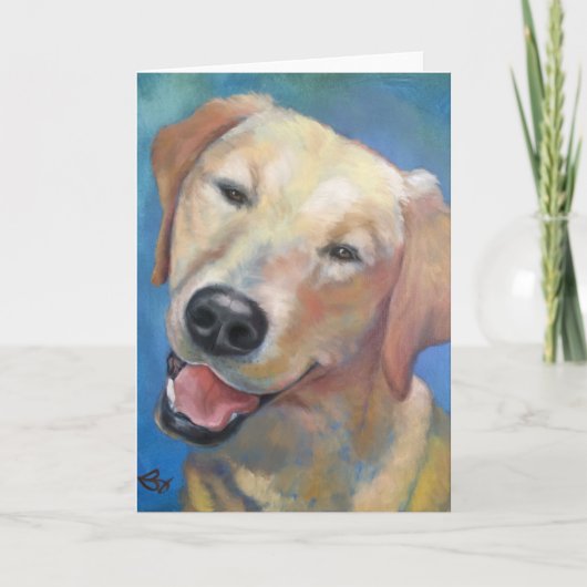 Hallo, gelb! Labrador-Kunst-Gruß-Karte Karte (Vorderseite)