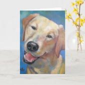 Hallo, gelb! Labrador-Kunst-Gruß-Karte Karte (Gelbe Blume)