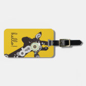 Hallo ! - Gelbe Funky Coole Giraffe Gepäckanhänger (Vorderseite horizontal)