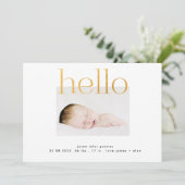 hallo gelbe goldene Fohle moderne, einfache minima Ankündigung (Stehend Vorderseite)