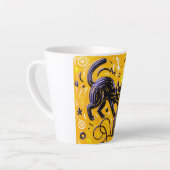 Hallo Gelbe Schwarze Katze Milchtasse (Linke Ecke)
