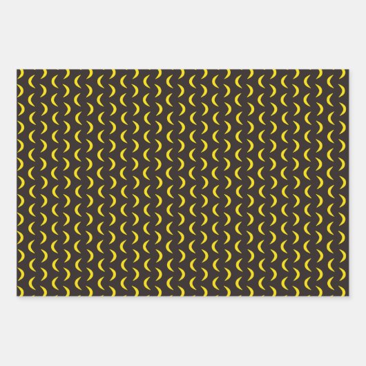 Hallo Gelber Mond - nahtloses Halloween-Muster. Geschenkpapier Set (Vorderseite)