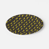 Hallo Gelber Mond - nahtloses Halloween-Muster. Pappteller (Schrägansicht)