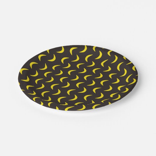 Hallo Gelber Mond - nahtloses Halloween-Muster. Pappteller (Schrägansicht)