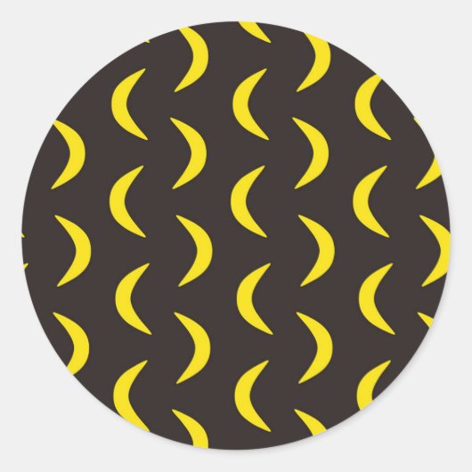 Hallo Gelber Mond - nahtloses Halloween-Muster. Runder Aufkleber (Vorderseite)