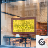 Hallo Geometrisch Fensteraufkleber (Café-Fenster)