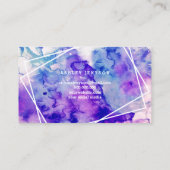 Hallo geometrischer Streifen des schönen lila Visitenkarte (Rückseite)