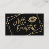 Hallo geometrisches Schwarzes des schönen Visitenkarte (Vorderseite)