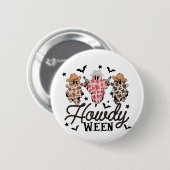 Hallo Ghost Halloween Rodeo Western Hallo Cowboy Button (Vorne & Hinten)