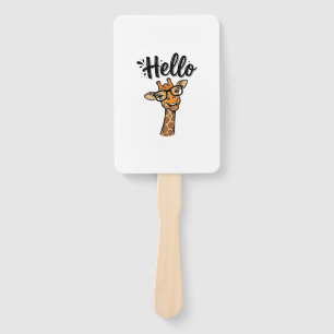 Hallo Giraffe Vintage Gravur Süßes Tier Shirt_ Fächer