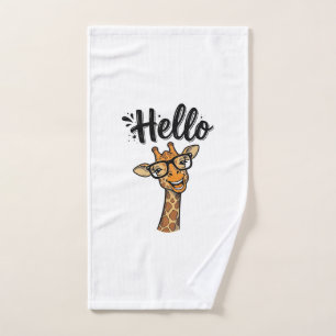 Hallo Giraffe Vintage Gravur Süßes Tier Shirt_ Handtuch