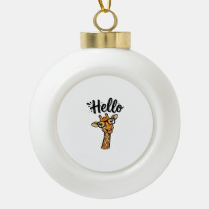 Hallo Giraffe Vintage Gravur Süßes Tier Shirt_ Keramik Kugel-Ornament