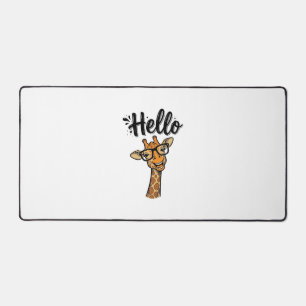 Hallo Giraffe Vintage Gravur Süßes Tier Shirt_ Schreibtischunterlage