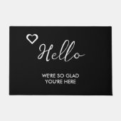 Hallo, Glad, du bist hier | Moderne Schwarze Türma Fußmatte (Vorderseite)