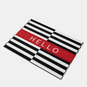 Hallo gleichen Sie gestreifte Tür-Matte aus Fußmatte (Schrägansicht)