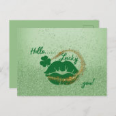 Hallo Glücklich! St. Patrick's Day Green Lips Postkarte (Vorne/Hinten)