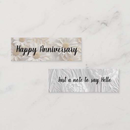 Hallo/glücklicher Jahrestag Mini Visitenkarte (Vorne/Hinten)