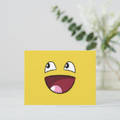 Hallo glückliches Gesicht Postkarte (Stehend Vorderseite)