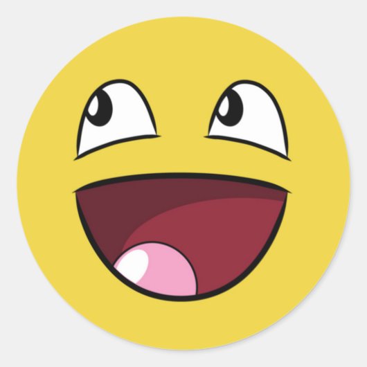 Hallo glückliches Gesicht Runder Aufkleber (Vorderseite)