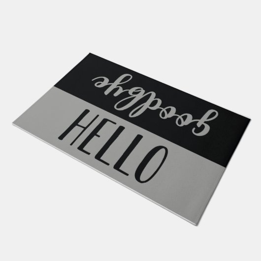 Hallo Goodbye Fußmatte (Schrägansicht)