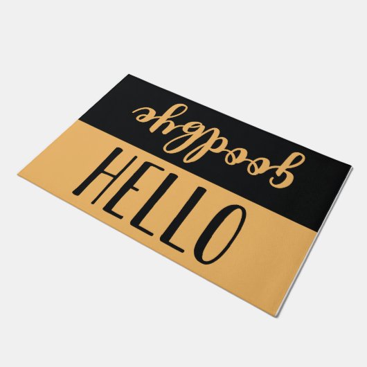 Hallo Goodbye Fußmatte (Schrägansicht)