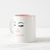 Hallo Gorgee und Hübsche Eyelashes Zweifarbige Tasse (Vorderseite Links)
