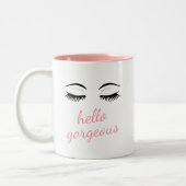 Hallo Gorgee und Hübsche Eyelashes Zweifarbige Tasse (Links)