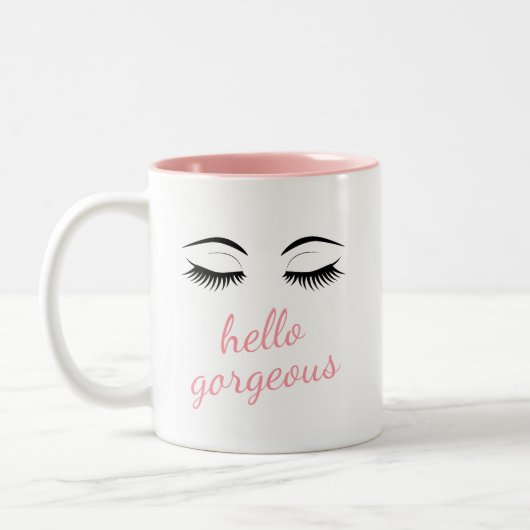 Hallo Gorgee und Hübsche Eyelashes Zweifarbige Tasse (Links)